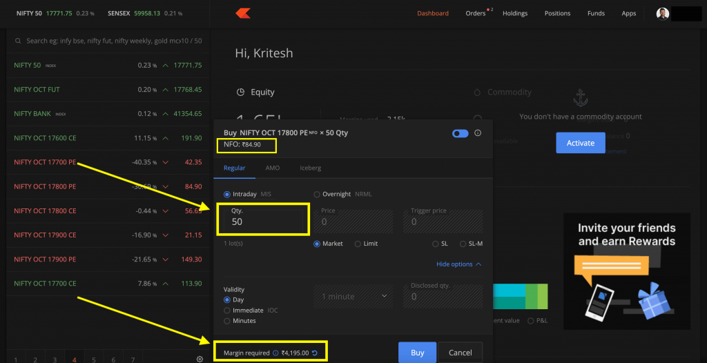 options buying zerodha how to start options trading in india